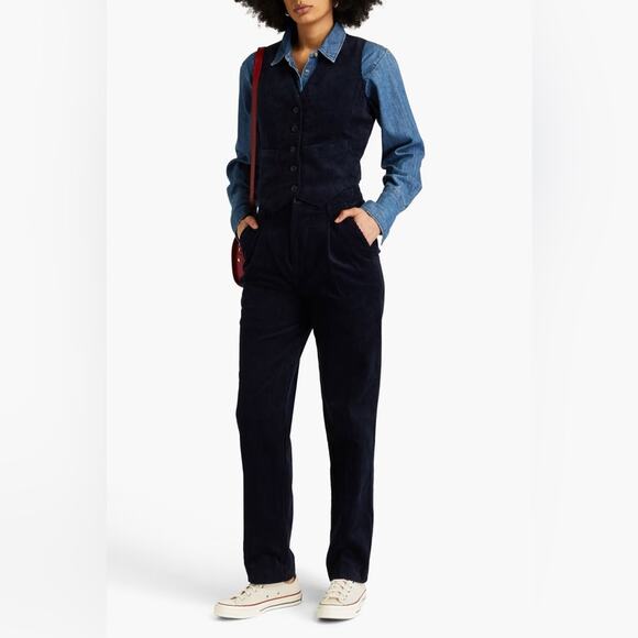 Tuckernuck Alex‎ Mill Boy Pant in Rugged Corduroy Navy blue high rise - Picture 4 of 8
